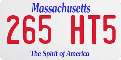 MA license plate 265HT5