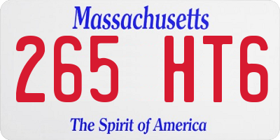 MA license plate 265HT6