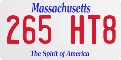 MA license plate 265HT8