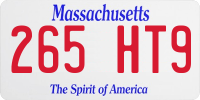 MA license plate 265HT9