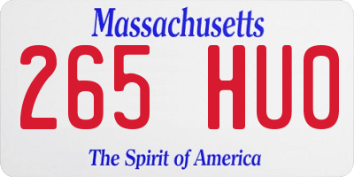MA license plate 265HU0