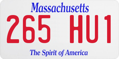 MA license plate 265HU1