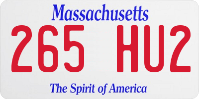 MA license plate 265HU2
