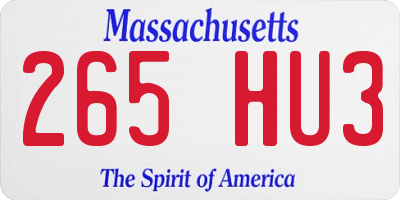 MA license plate 265HU3