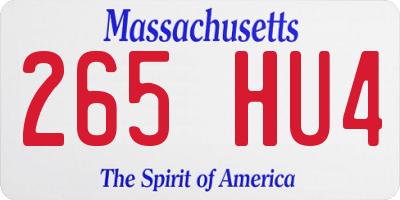 MA license plate 265HU4