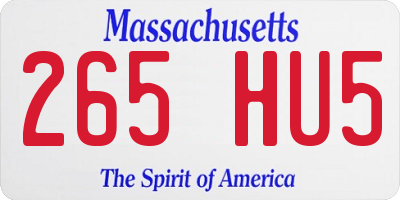 MA license plate 265HU5