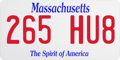 MA license plate 265HU8