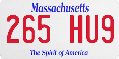 MA license plate 265HU9