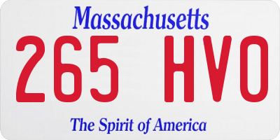 MA license plate 265HV0