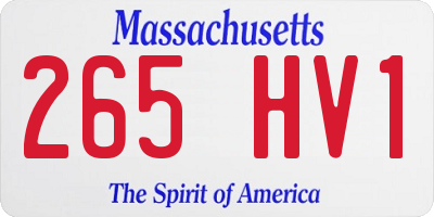 MA license plate 265HV1