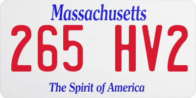 MA license plate 265HV2