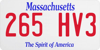 MA license plate 265HV3