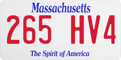 MA license plate 265HV4