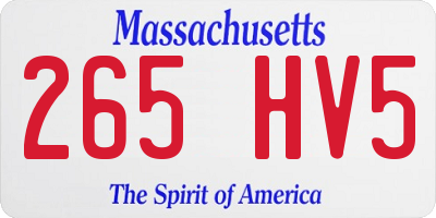 MA license plate 265HV5