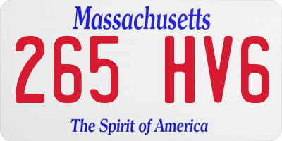 MA license plate 265HV6