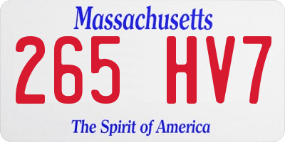 MA license plate 265HV7