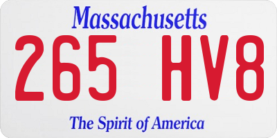 MA license plate 265HV8