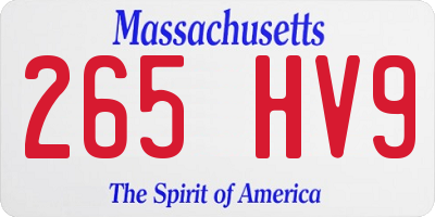 MA license plate 265HV9
