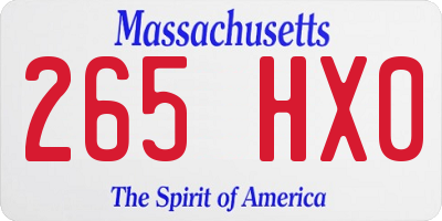 MA license plate 265HX0