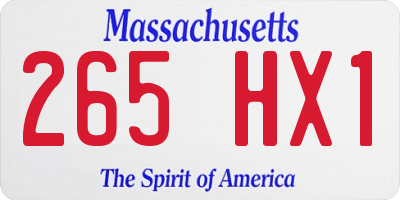 MA license plate 265HX1