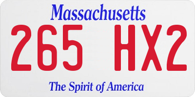 MA license plate 265HX2