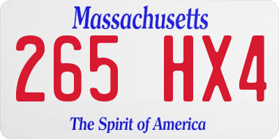 MA license plate 265HX4