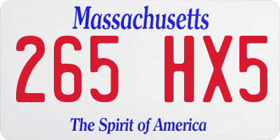 MA license plate 265HX5