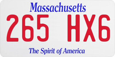 MA license plate 265HX6