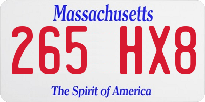 MA license plate 265HX8