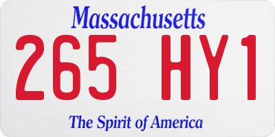 MA license plate 265HY1