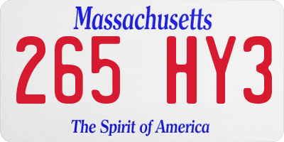 MA license plate 265HY3