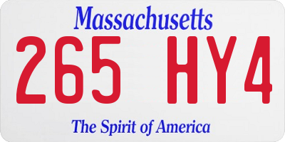 MA license plate 265HY4