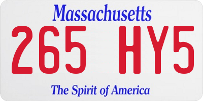 MA license plate 265HY5