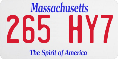 MA license plate 265HY7