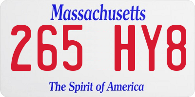 MA license plate 265HY8