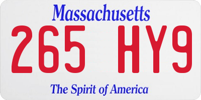 MA license plate 265HY9