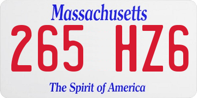 MA license plate 265HZ6