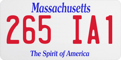 MA license plate 265IA1