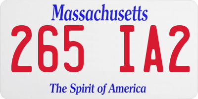 MA license plate 265IA2