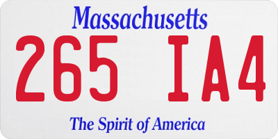 MA license plate 265IA4