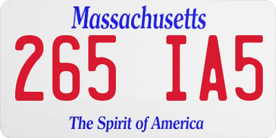 MA license plate 265IA5