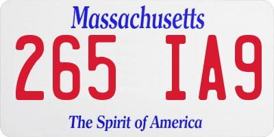MA license plate 265IA9