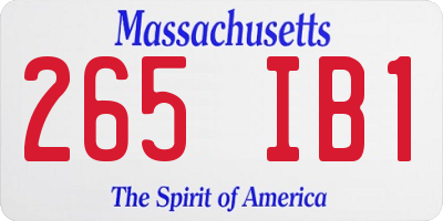 MA license plate 265IB1