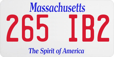 MA license plate 265IB2