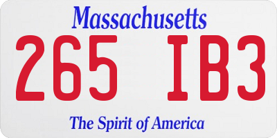 MA license plate 265IB3
