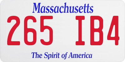MA license plate 265IB4