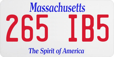MA license plate 265IB5