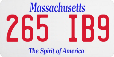 MA license plate 265IB9