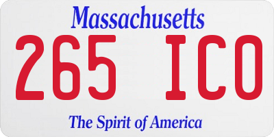 MA license plate 265IC0