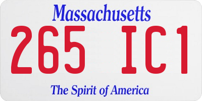 MA license plate 265IC1